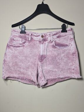 Universal Thread Pink Acid Wash High Rise Denim Shorts Cutoff Raw Hem
